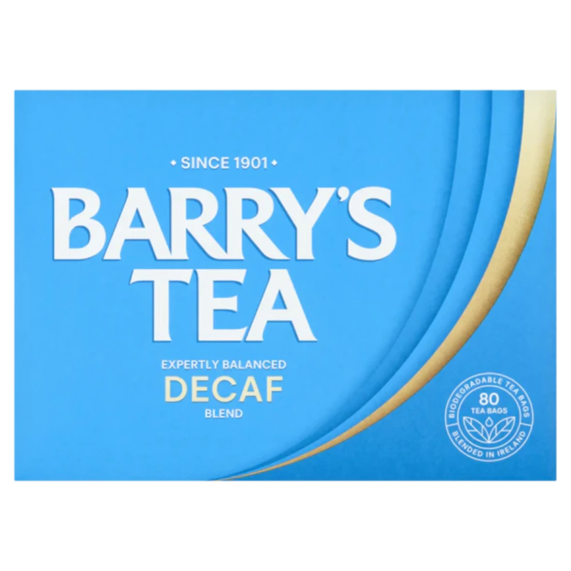 Barry's Tea Decaf blend packaging on a white background