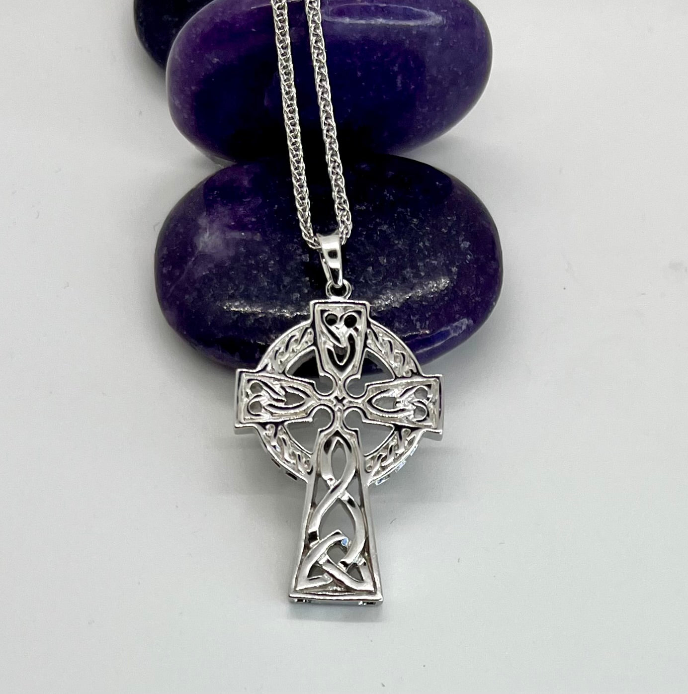 Large Silver Celtic cross pendant