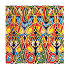 Colorful Celtic knot pattern on a blue background