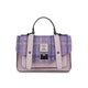 Purple Tartan handbag with a visible brand label on a white background