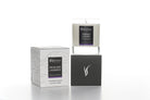 Highland Lavender candle and packaging on a white background