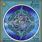 Keltic Designs window sticker with intricate design on a blue background
