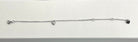 Silver bracelet with heart charms on a white background