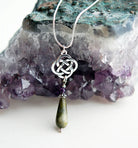 Pendant made of Connemara Marble & Amethyst on 24" snake chain