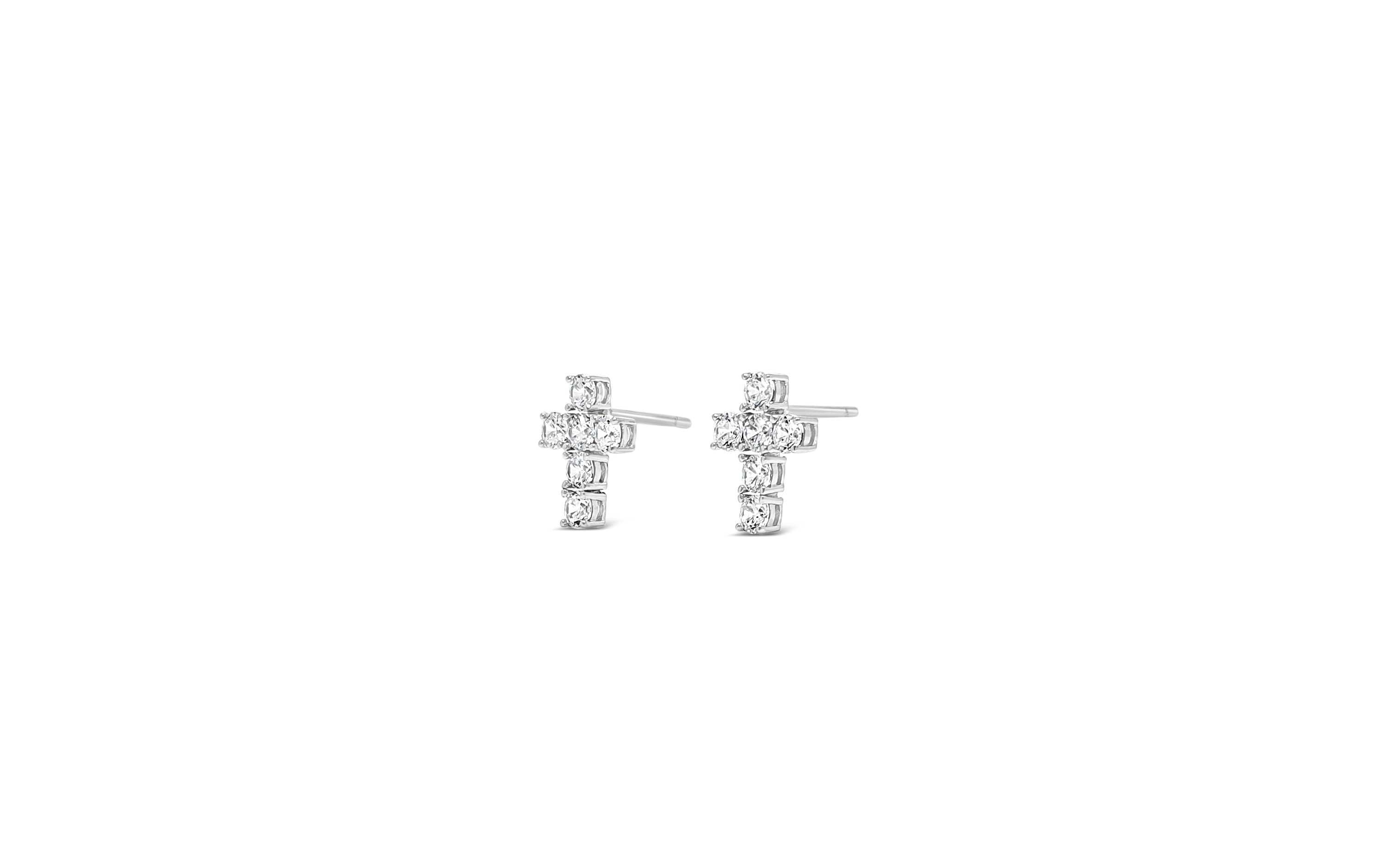 Kids cross earrings with stones