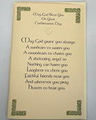 Greeting card with Confirmation Day blessing text on ivory background
