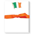 Notepad with Irish flag design on top and orange ribbon at the bottom