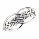 Pewter Celtic knot hair barrette on a white background