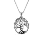 Silver tree of life pendant on a white background 