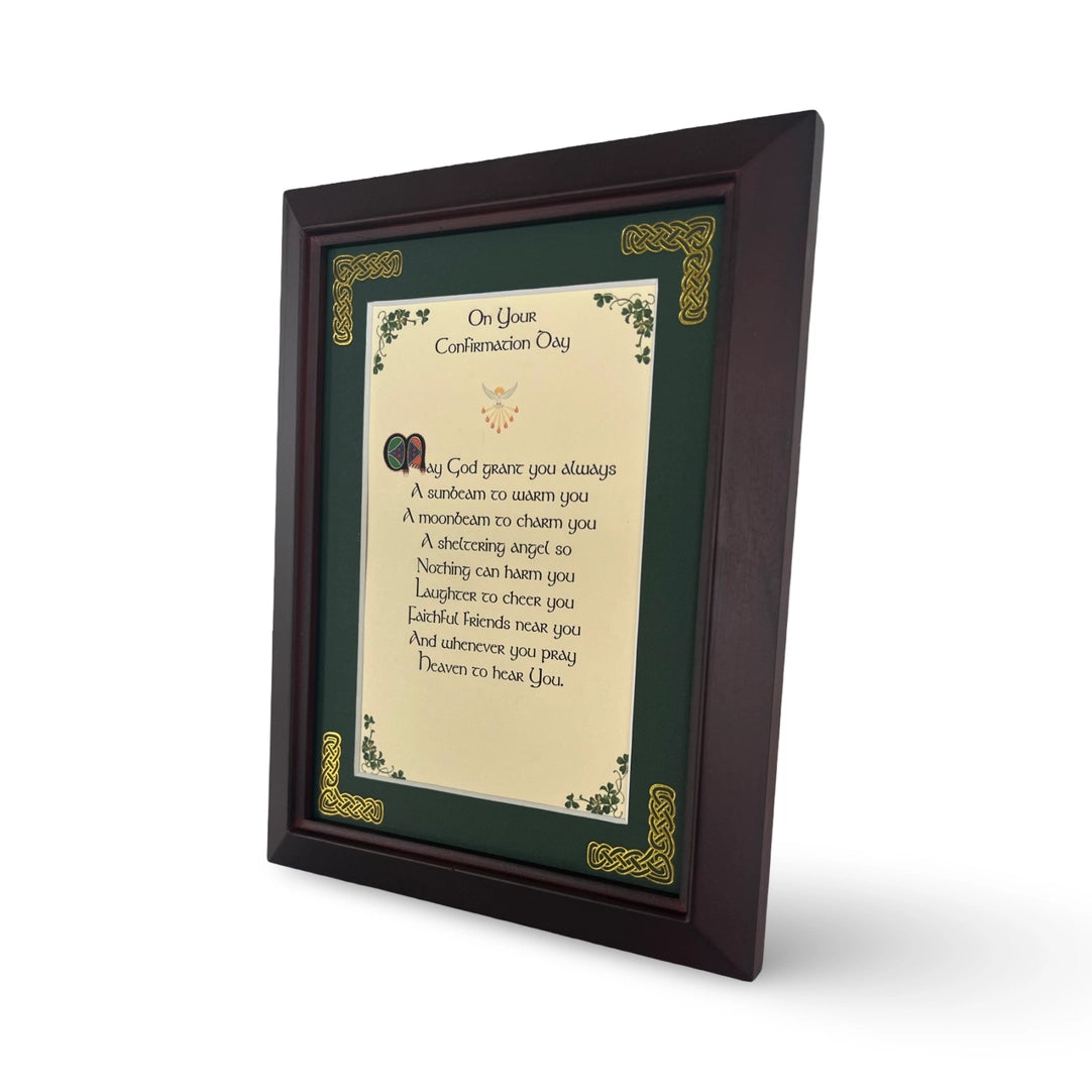 Framed confirmation day on a white background