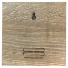 A square wooden wall plaque or frame back panel with a hanging keyhole cutout and the printed brand name 'Whisky Frames' and 'Crafted in Scotland' near the bottom.