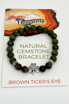 Brown Tiger's Eye gemstone bracelet on Connemara Marble packaging