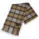 Plaid scarf with fringes on a white background