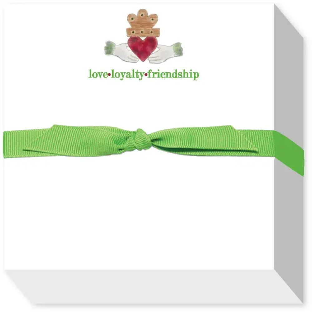 claddagh note pad wrapped in ribbon