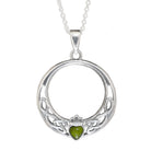 Celtic knot designed Claddagh Pendant with Irish Connemara Marble.