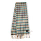 Plaid scarf with fringes on a white background