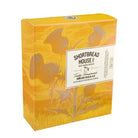 Box of Shortbread House cookies with decorative design on a white background