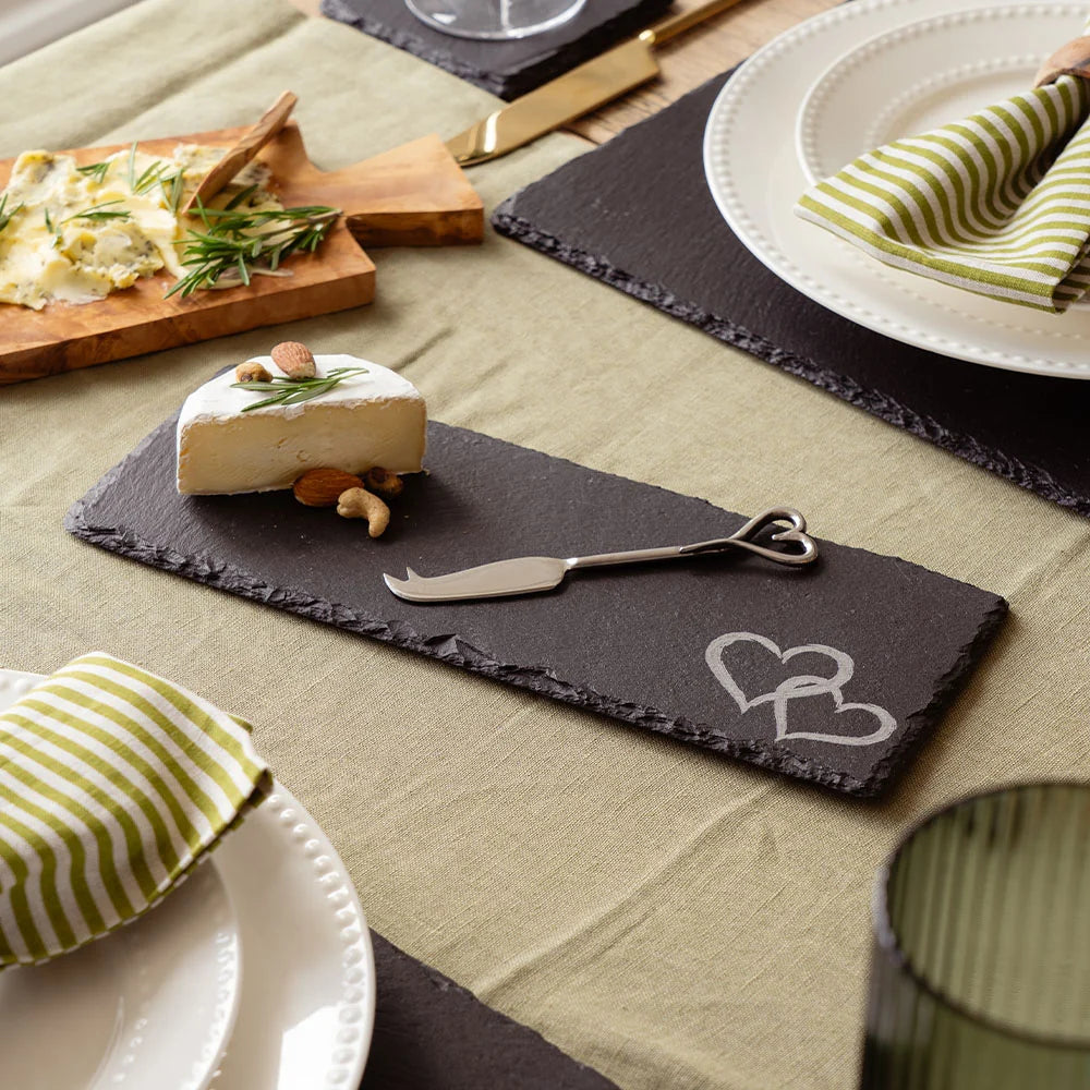 Slate cheeseboard with heart