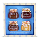 Set of four Mrs. Bridges jam jars in a decorative box