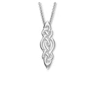 Silver Celtic knot pendant on a white background