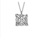 Silver Celtic knot pendant on a white background