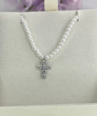 Pearl cross pendant for kids
