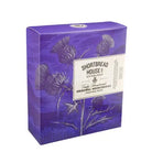 Purple packaging of Shortbread House with floral design