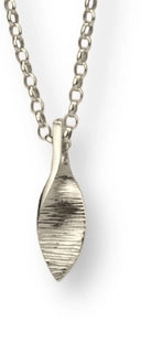 Silver pendant necklace on a white background