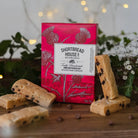 Box of Shortbread House Edinburgh shortbread with cookies on a wooden surface