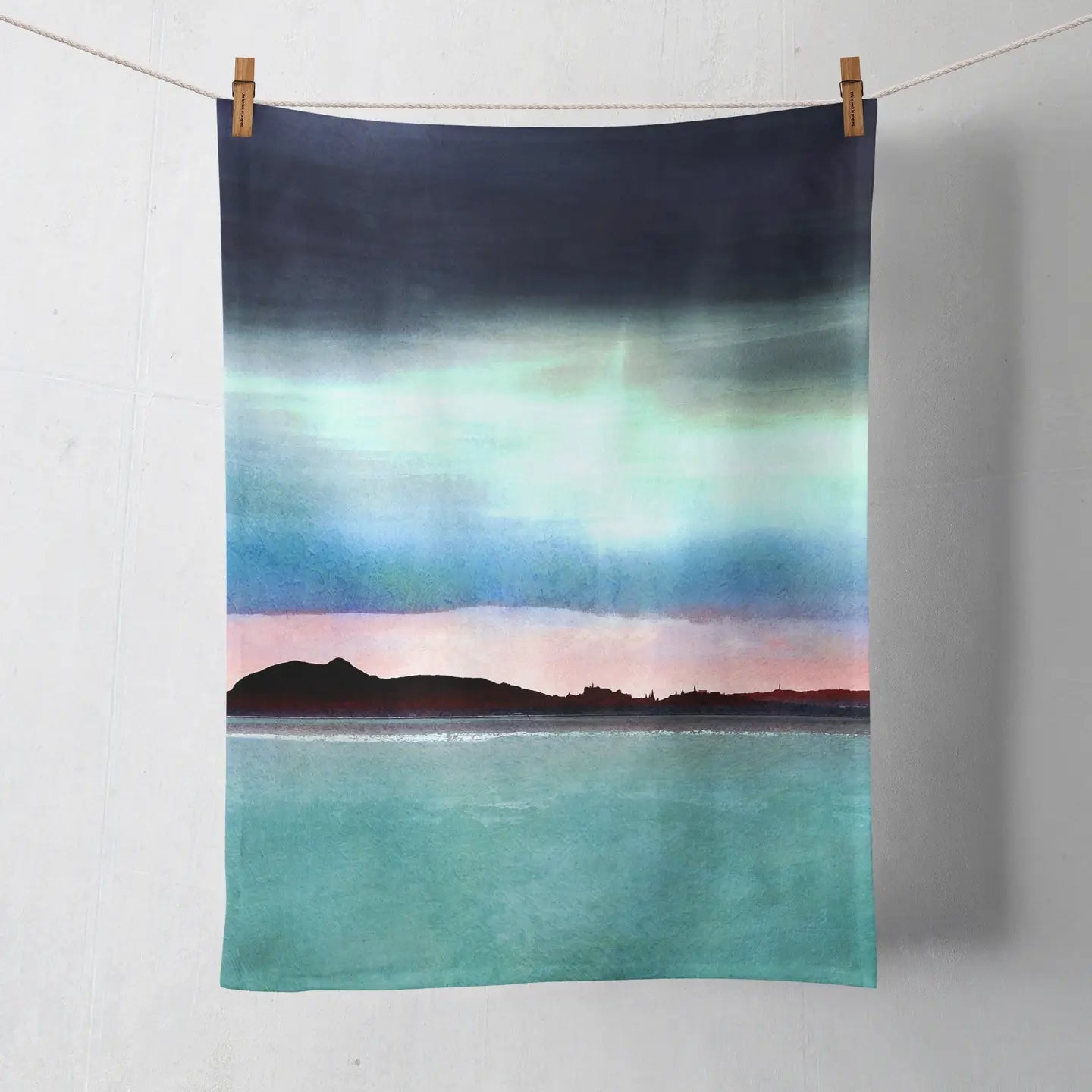Tea towel with art work by cath waters