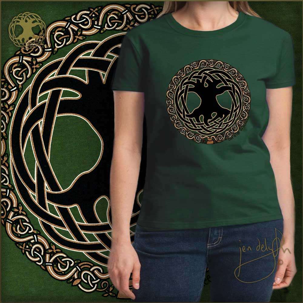 Woman's Green Tree of Life Tee Shirt
