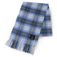 Plaid scarf with fringes on a white background
